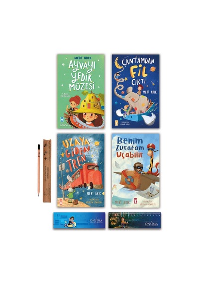 Timaş Çocuk Benim Zürafam Uçabilir - Uzaya Giden Tren - Çantamdan Fil Çıktı - Ayvayı Yedik Müzesi Set 4 Kitap