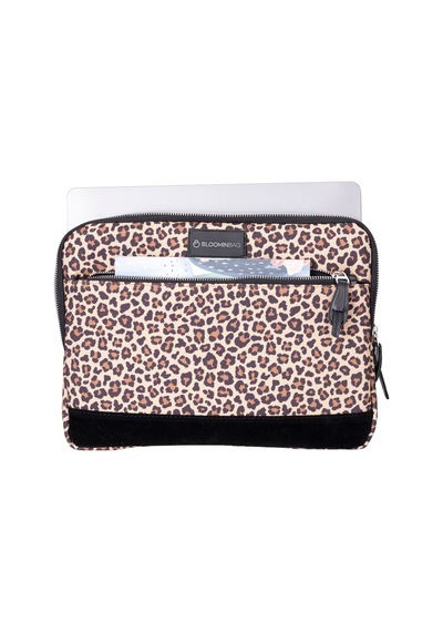 Bloominbag Earthy Leopard 14 İnç Laptop / Macbook Uyumlu Kılıf Kahverengi - Sarı