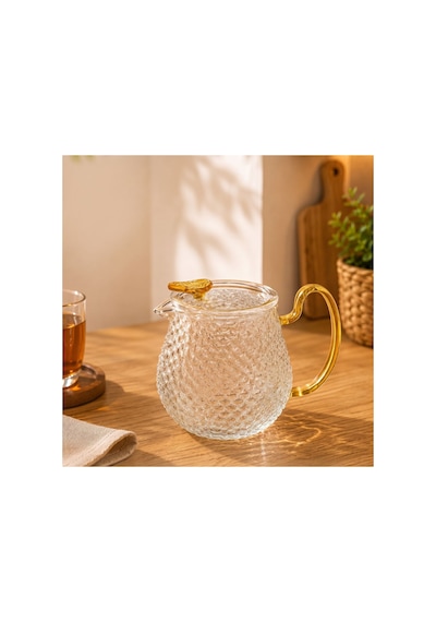 Şık Tasarımlı Cam Demlik - 550 Ml - Borosilikat Cam Çok Renkli