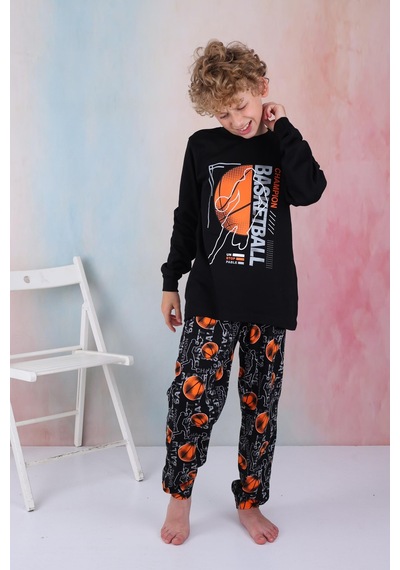 Yeni Sezon Erkek Çocuk Gez Garson Basketball Uzun Kollu Pamuk İnterlok Pijama Takımı 5154-siyah Siyah Yeni Sezon Erkek Çocuk Gez Garson Basketball Uzun Kollu Pamuk İnterlok Pijama Takımı 5154-siyah Siyah