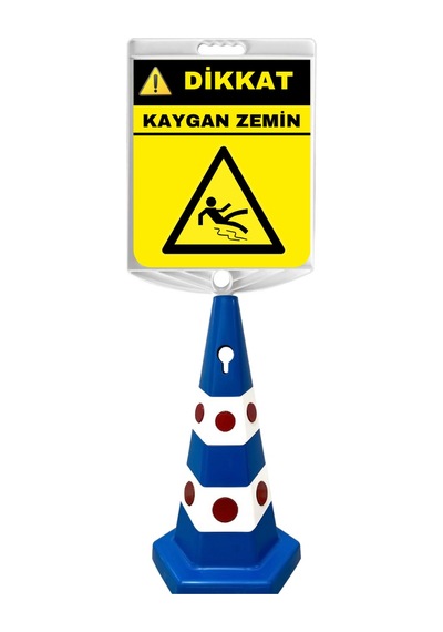 Kaygan Zemin Çift Taraf Baskı Mavi Ultra Kedi Gözlü Ağırlıklı Koni Seti Trafik Dubası