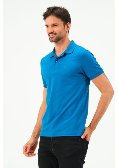 Classıc Pamuk Regular Comfort Erkek Polo Yaka Tişört Indigo
