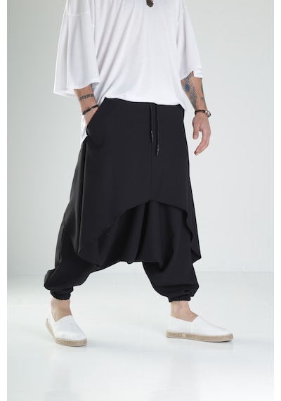 Cocopelli Oversize Şalvarlı Samurai Pantolon Coc1456 Siyah