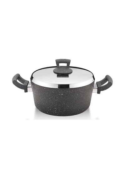 Hascevher Germanitium 24x11 Cm Granit Tencere Metal Kapaklı Gri
