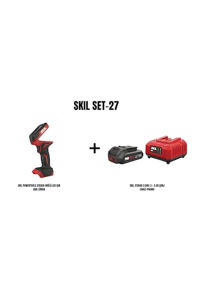 Skıl Set-27 Skıl Powertools 3155ca Akülü Led Işık 400 Lümen+skıl 3136aa 2,0ah Li + 2.4a Şarj Cihazı Promo