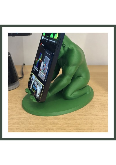 Bezos 3d Baskı Goril Telefon Tutucu - Kaslı Goril Masaüstü Telefon Standı-yeşil Nhr Standart
