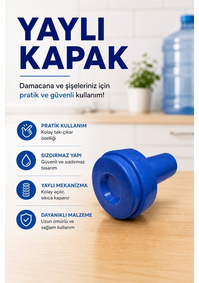 Bykurt Yaylı Kapak Seti Damacana Sebil Uyumlu Pratik Su Kapağı 2 Adet Mavi
