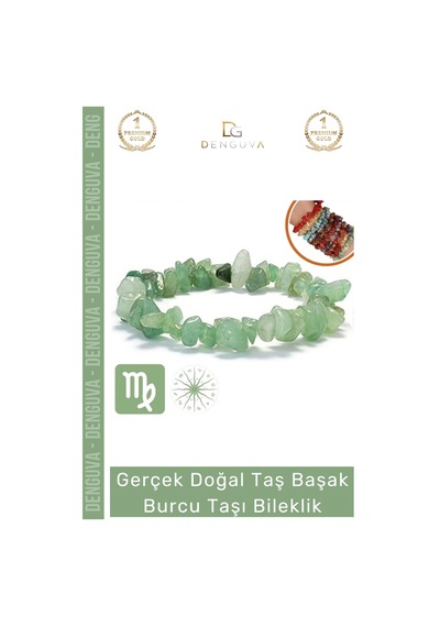 Bileklik Doğal Taşlı Ayarlanabilir Su Geçirmez Elastik Hediye Başak Burçları Burç Unisex Bileklik Çok Renkli