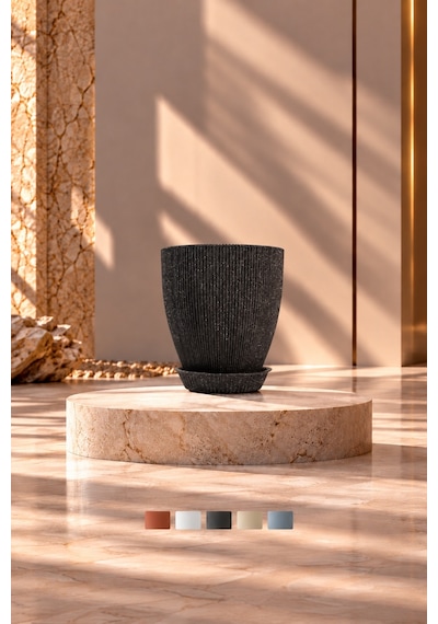 Bostann Dekoratif Saksı - Botonıa 010 - 13l - Antrasit 13 Lt