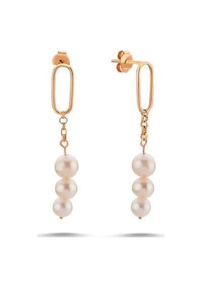 8,5 Mm Sallanan Tatlı Su Doğal İnci Küpe Rose Rose