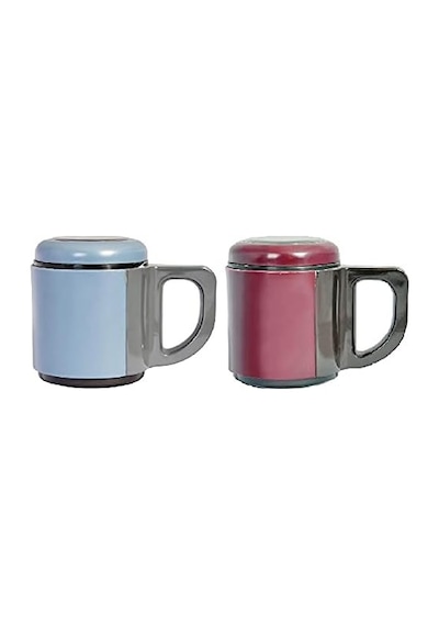 Andoutdoor And430 İçi Çelik Dışı Plastik Kupa Mug, Kırmızı/ Mavi, 500 Mg 1