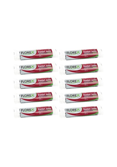 Florex Standart Jumbo Boy Çöp Torbası 80x110 Cm 10'lu Rulo Siyah 10 Rulo (100 Adet)