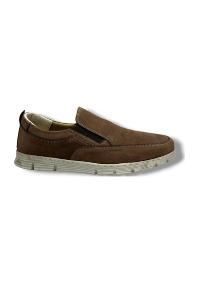 Master 1721-26 Hakiki Nubuk Deri Casual Lastikli Erkek Ayakkabı Vizon