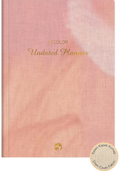 Keten Ciltli Süresiz Planlayıcı Pembe 17x24 Çok Renkli