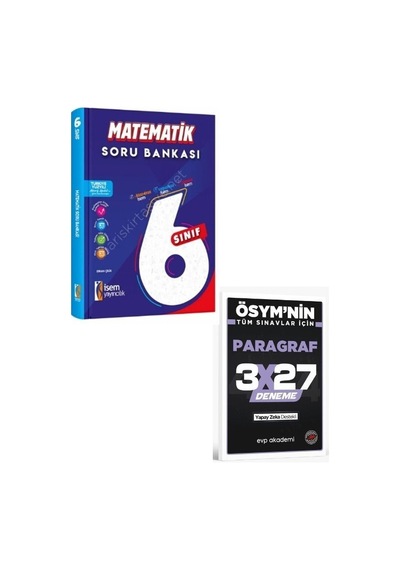 İsem 2027 6. Sınıf Matematik Soru Bankası+ Evp Akademi Paragraf
