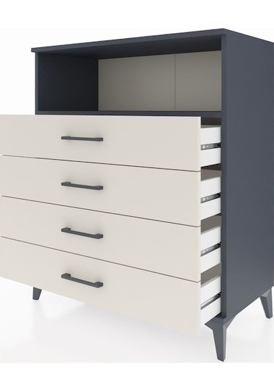 Hyperion Şifonyer Tek Raflı 4 Çekmeceli 88x44x106 Antrasit-ay... Antrasit