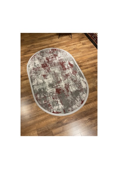 Begonvil Bv03b Bordo-krem Oval Halı Çok Renkli
