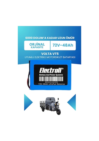Volta Vt5 Uyumlu Batarya Standart Kapasite Lifepo4 72v 48ah Elektrikli Motorsiklet Bataryası