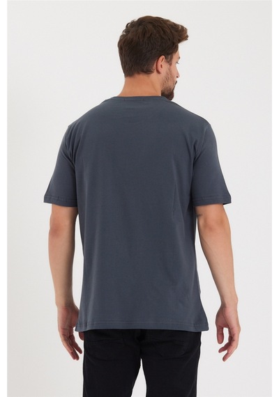 Tarz Cool Erkek V Yaka Slim Fit Likralı T-shirt Antrasit