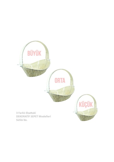 Saplı Oval Sepet 36 Cm Orta Boy