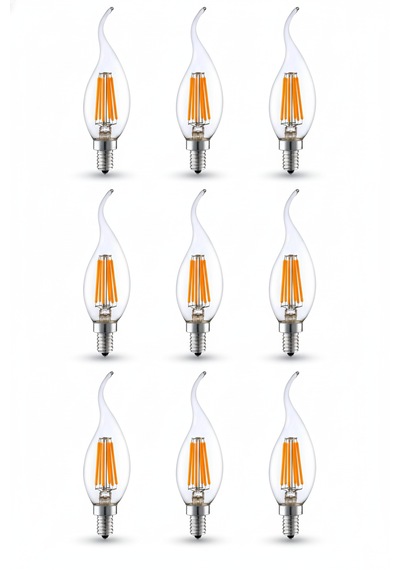 Rustik Kıvrık 4w E14 Led Ampul 400lm 9lu Paket