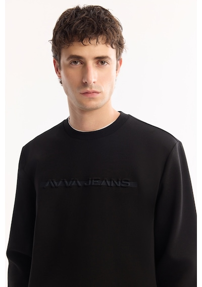 Avva Erkek Siyah Bisiklet Yaka Pamuklu Bi-stretch Baskılı Regular Fit Sweatshirt A52y1210 Avva Erkek Siyah Bisiklet Yaka Pamuklu Bi-stretch Baskılı Regular Fit Sweatshirt A52y1210