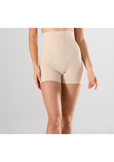 Nacar Store Kadın 1 Beden Küçülten Yüksek Bel Boxer Slikonlu Ten Rengi Dikişsiz Korse