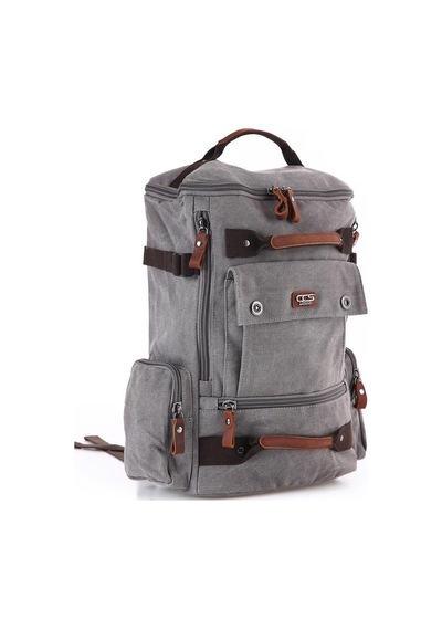 Ççs 51564 Kanvas Kumaş Sırt Çantası Grey Null Gri