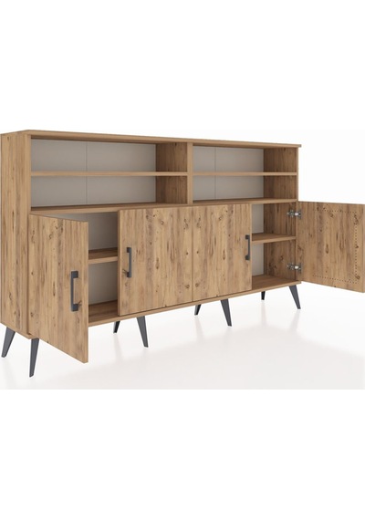 Arges Konsol 6 Raflı 4 Kapaklı 176x30x99 Çam-çam Çam-çam Arges Konsol 6 Raflı 4 Kapaklı 176x30x99 Çam-çam Çam-çam