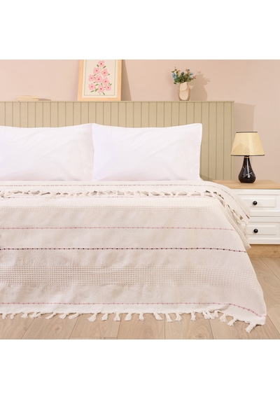 Soft Solvia Tek Kişilik Yatak Örtüsü - Krem - 160x230 Cm Çok Renkli