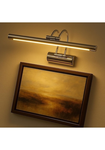 Sekatech Krom Kasa Led Flüt Aplik / 6w / 3200k Gün Işığı / 35cm / Duvar Tipi Ayna/tablo/resim/banyo Üstü Dekorat Genel