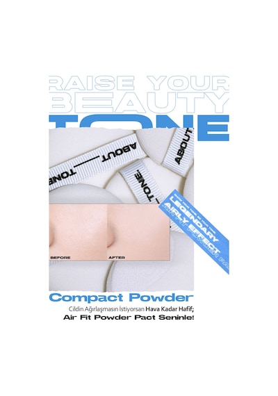 About Tone Ekstra İnce Dokuda Topaklanmayan Sabitleme Pudrası ABOUT TONE Air Fit Powder Pack