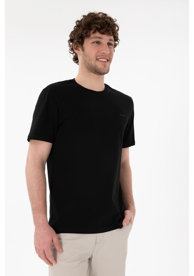 U.S. Polo Assn. Erkek Regular Fit Bisiklet Yaka Siyah Basic Tişört 50305928-VR046