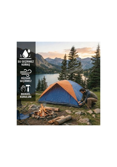 Buffer 4 Kişilik Manuel Kurulum Gölgelikli Kamp Çadırı Aile, Doğa, Piknik Ve Outdoor 200x200x135 Yeşil