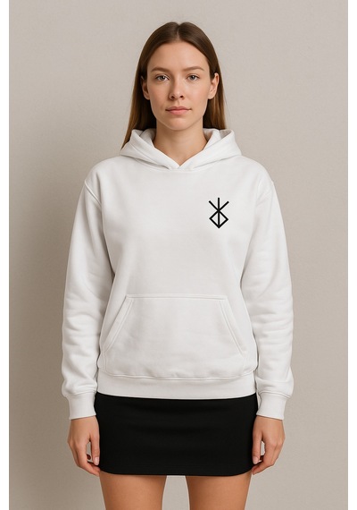 Hmo Store Unisex Nadir Alternatif Moda Hoodie Temalı Desen Beyaz