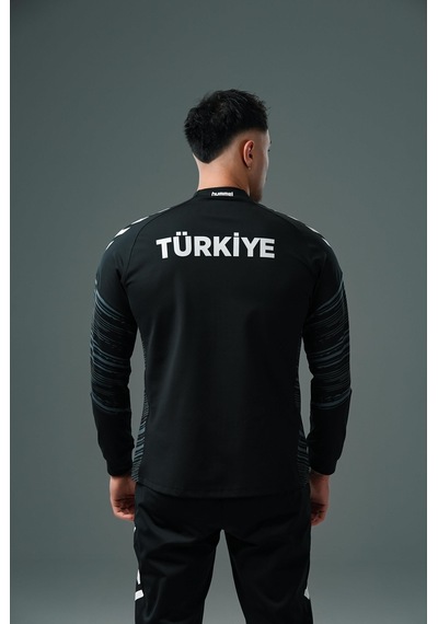 Hummel Milli Takım Line Kamp Eşofman Üstü Siyah