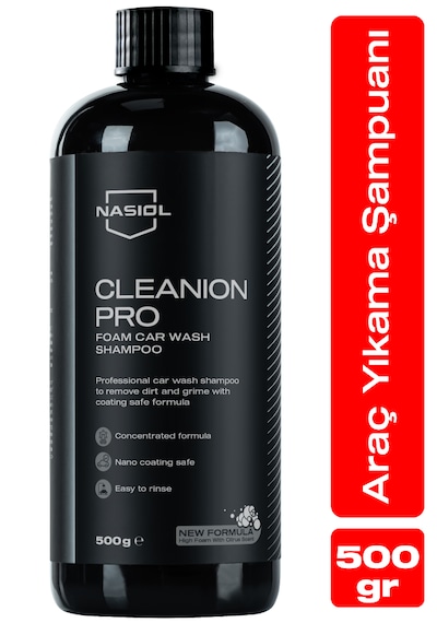 Nasiol Cleanion Pro Yoğun Köpüklü Konsantre Araç Yıkama Şampuanı-25 Yıkama-500gr-Fırçasız Oto Yıkama