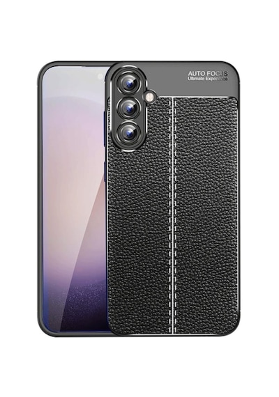 Samsung Uyumlu Galaxy A16 Kılıf Korumalı Deri Görünümlü Mat Silikon