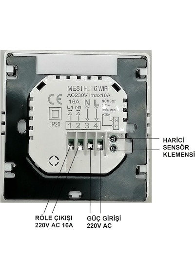 Smart 220v 16A Cep Telefonu Kontrollü Akıllı Termostat