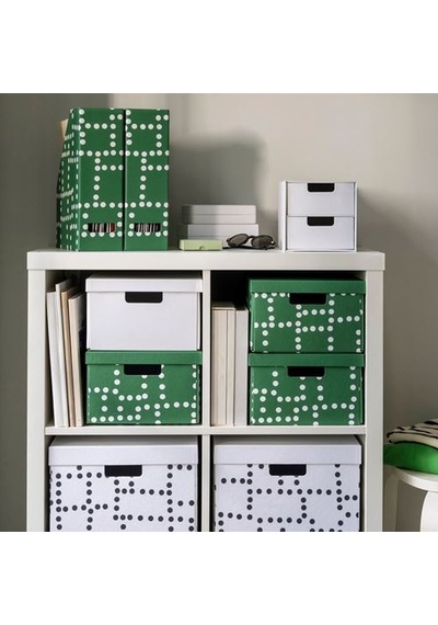 Ikea Fjäderharv Dosyalık, Yeşil-beyaz, 2 Adet