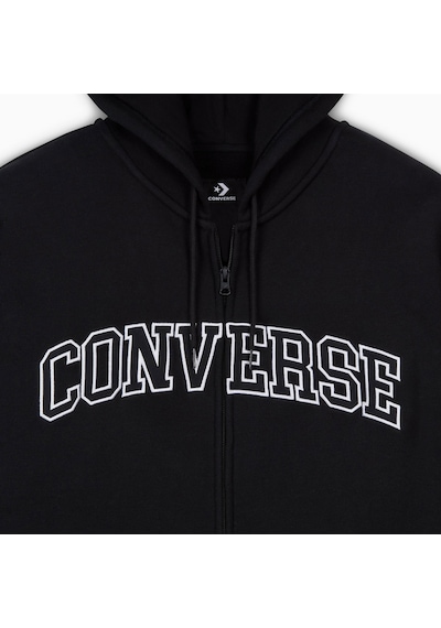 Converse Classic Erkek Fermuarlı Siyah Hoodie