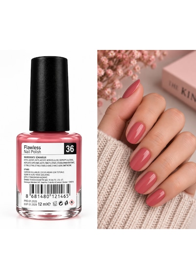 Roseva Flawless Nail Polish 36 Pembe Oje 12 Ml