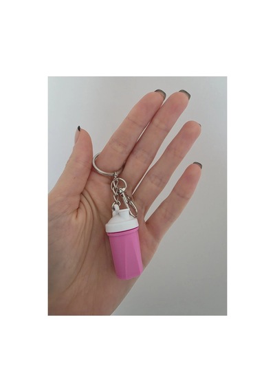 Gym Spor Fitness Shaker Açılır Kapak Anahtarlık, Çanta Charmı Süsü - Pembe
