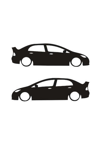 Honda Civic Sticker (2'Li Takım) Civic Gölge Sticker
