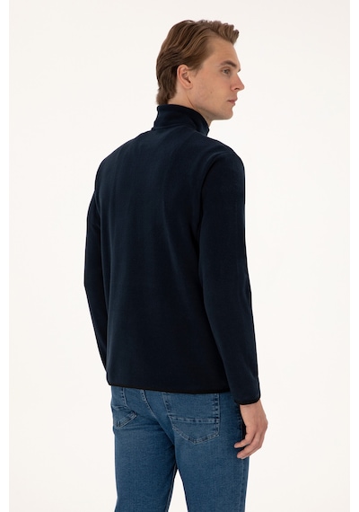 U.S. Polo Assn. Erkek Regular Fit Lacivert Polar Yarım Fermuarlı Basic Sweatshirt 50313777-VR033
