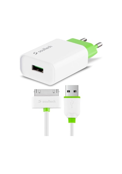 Soultech 1.1A Apple Uyumlu iPhone 4G/4S Comfort Seyahat Şarjı + Usb Kablo - S