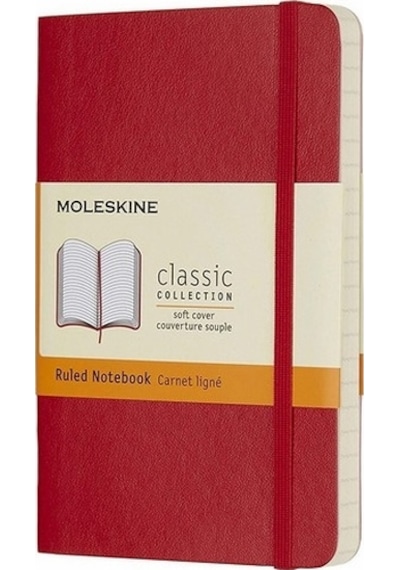 Moleskine Yumuşak Kapak Defter Kırmızı Çizgili - 9 x 14 CM