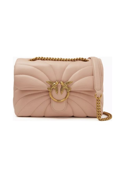 Pinko Kapitone Nappa Love Mini Şişme Çanta, Şık & Çok Yönlü El Çantası Açık Pembe