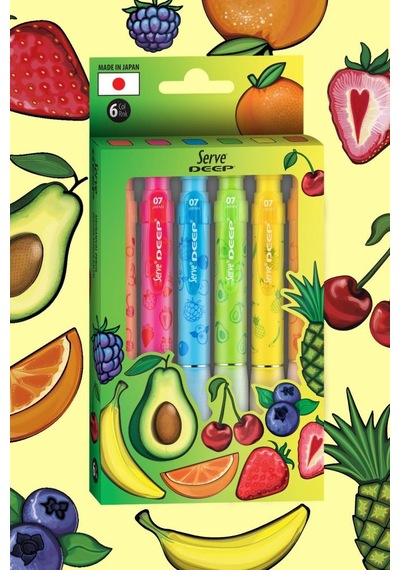 Serve Deep Uçlu Kalem Meyve Serisi 07mm - 6'lı Set Diğer