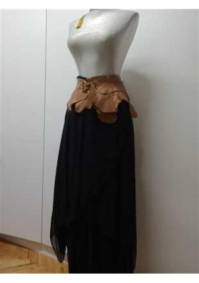 Bohem Stil Kadın Asimetrik Kapaklı Ipek Şalvar Pantolon-8775 Siyah